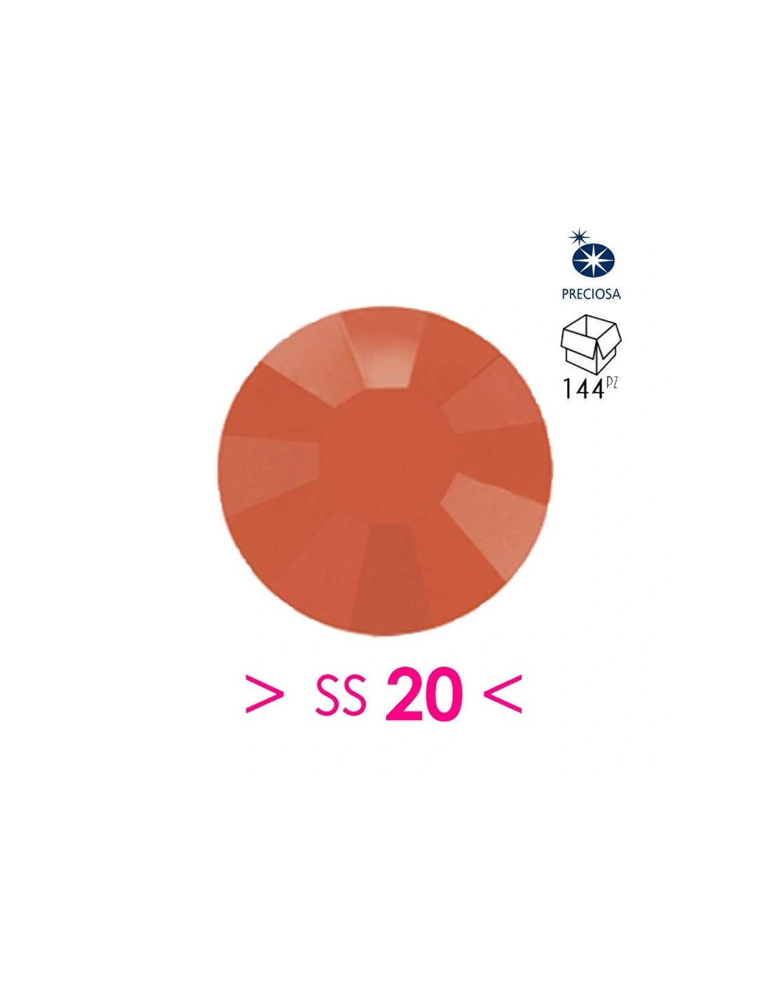Rhinestones Preciosa Hotfix ss 20  Coral - 144 pcs - Hotfix Strass