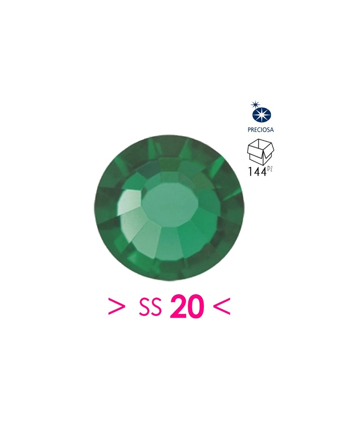 Rhinestones Preciosa Hotfix ss 20 Emerald -  144 pcs - Hotfix Strass
