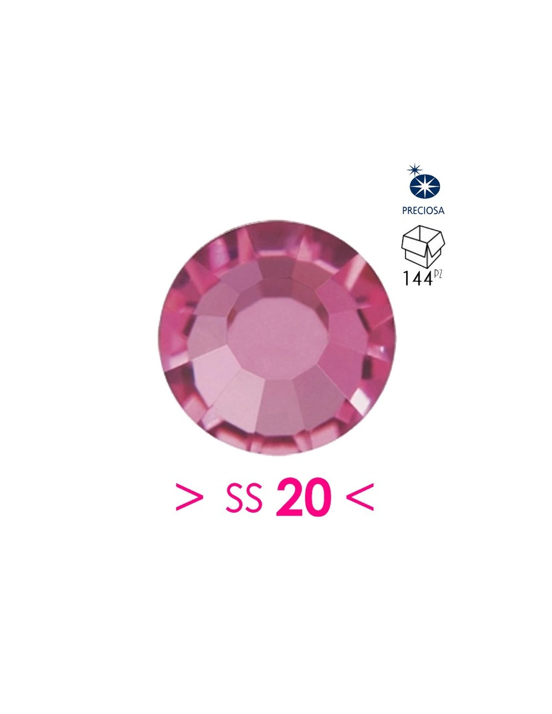 Strass Preciosa Termoadesivo ss 20 Fuchsia - 144PZ  Rhinestones Hotfix