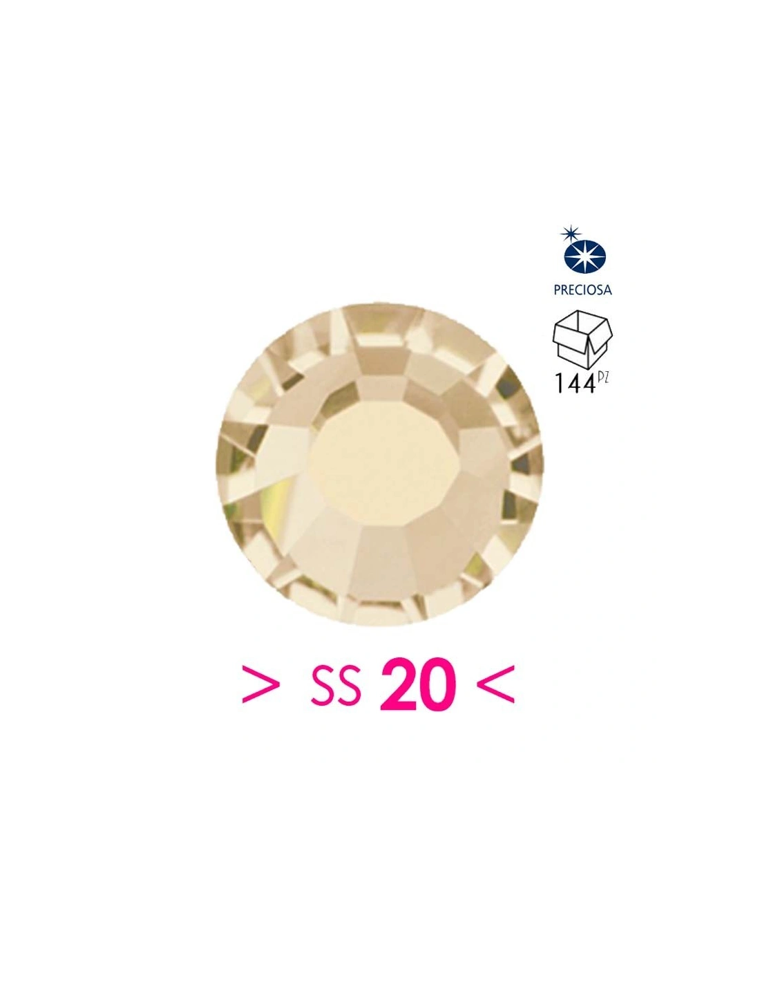 Rhinestones Preciosa Hotfix ss 20  Honey - 144 pcs - Hotfix Strass
