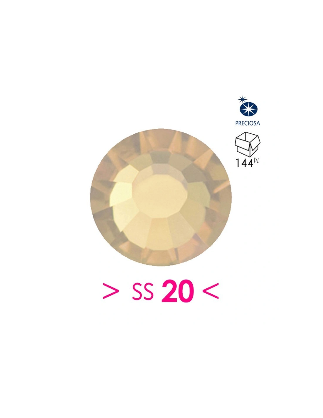 Strass Preciosa Termoadesivo ss 20  Lt. Col. Topaz - 144PZ Rhinestones Hotfix