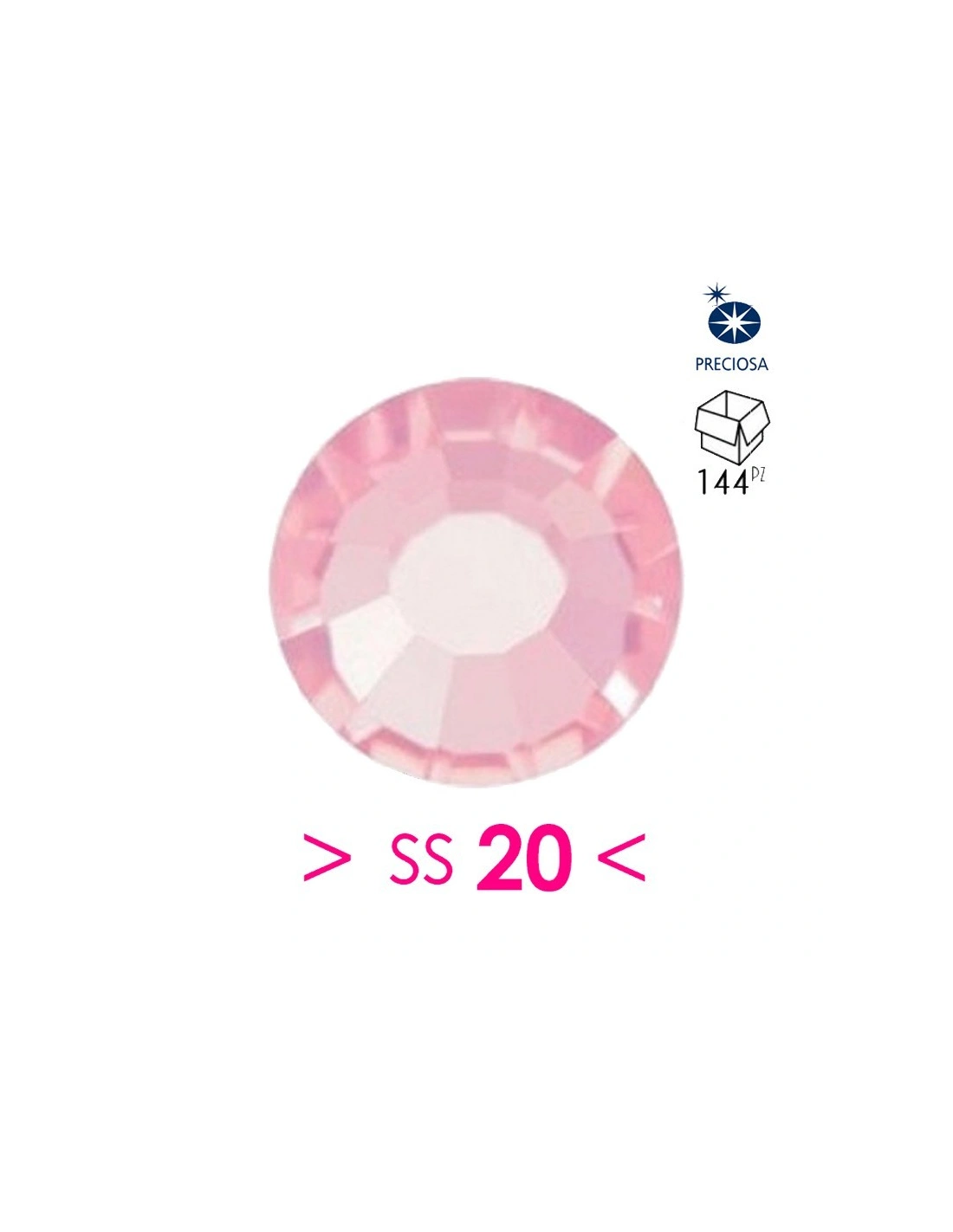 Rhinestones Preciosa Hotfix ss 20  Lt. Rose - 144 pcs - Hotfix Strass