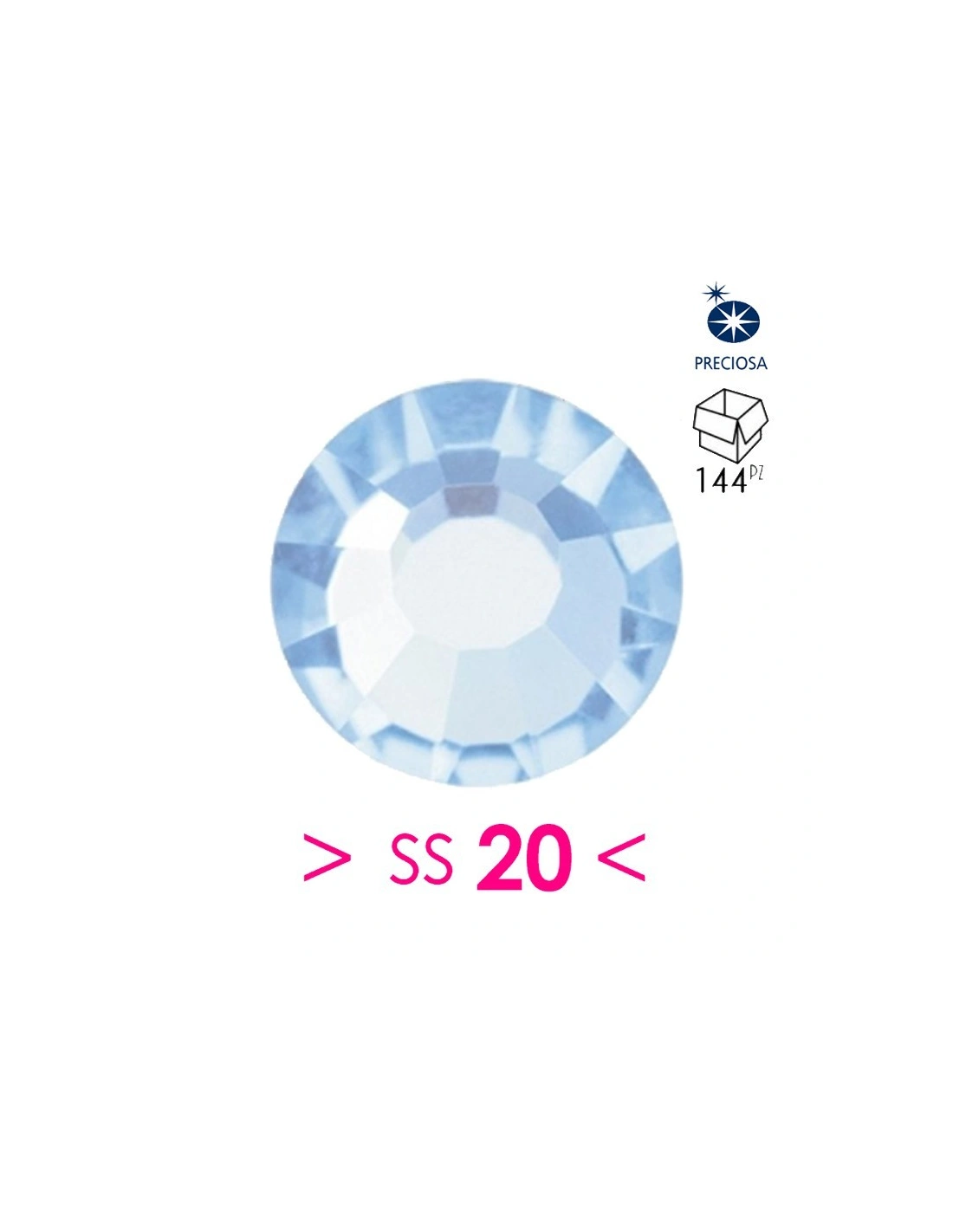 Rhinestones Preciosa Hotfix ss 20  Lt. Sapphire - 144 pcs - Hotfix Strass