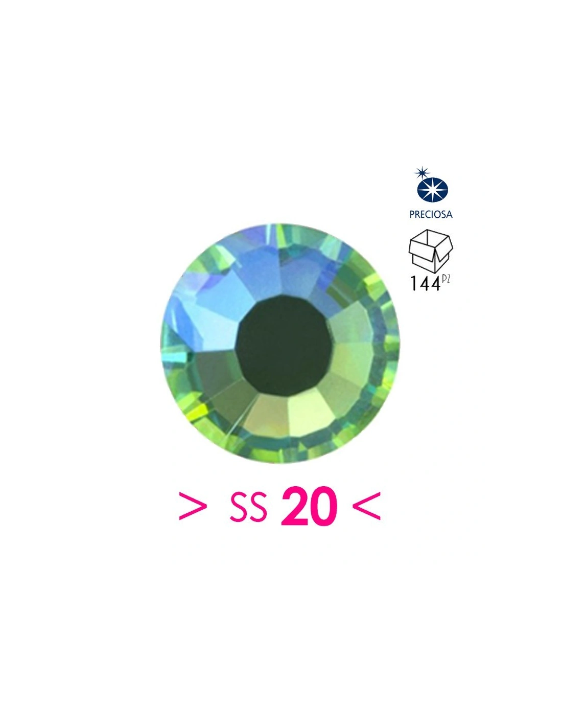 Strass Preciosa Termoadesivo ss 20 Peridot AB - 144PZ  Rhinestones Hotfix