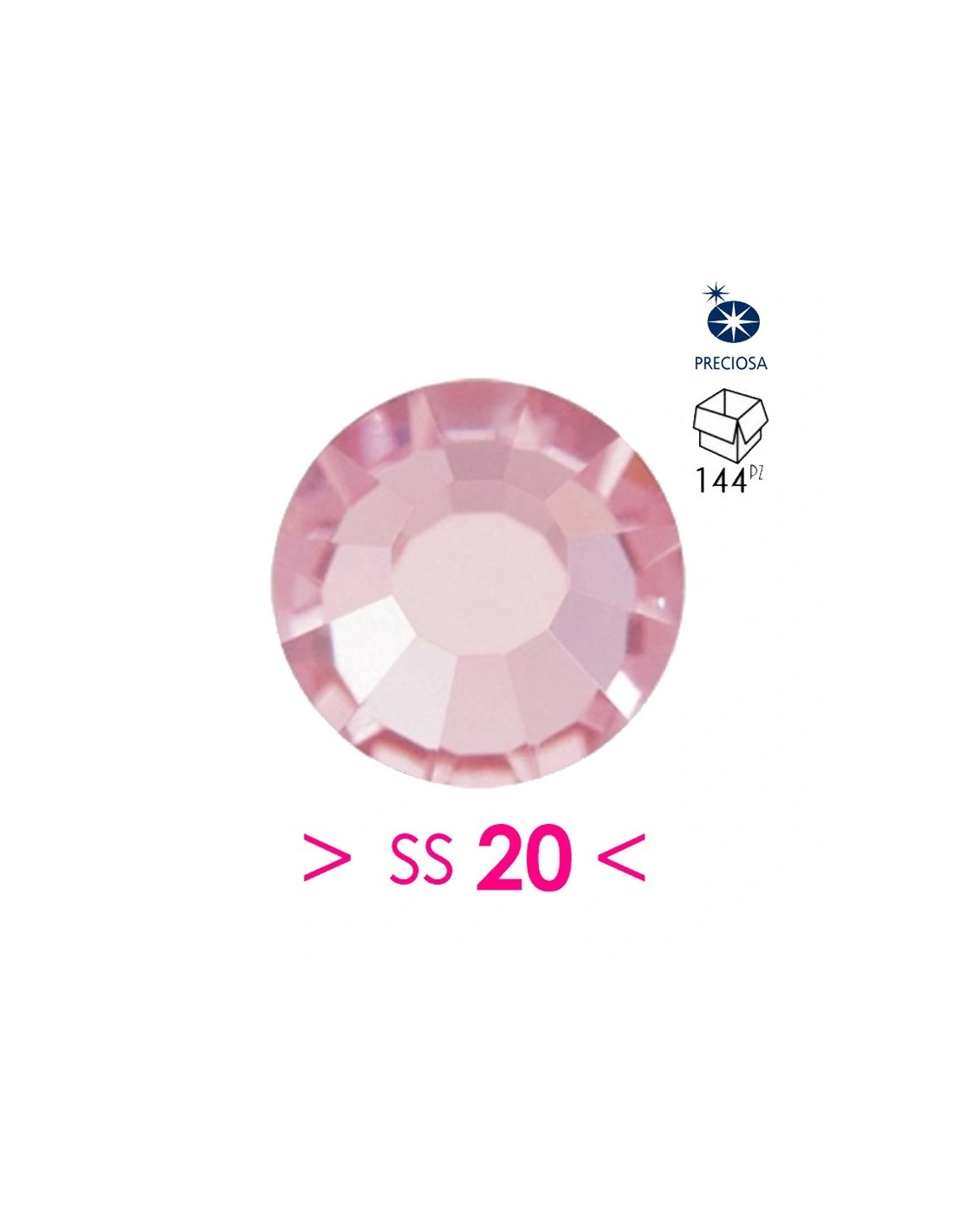Rhinestones Preciosa Hotfix ss 20  Rose - 144 pcs - Hotfix Strass