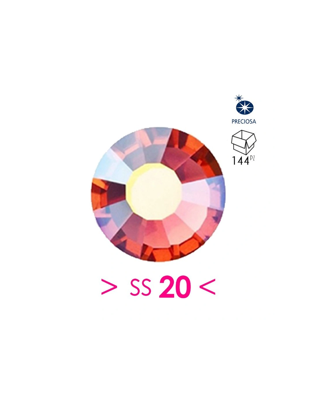 Strass Preciosa Termoadesivo ss 20  Padparadscha AB - 144PZ Rhinestones Hotfix