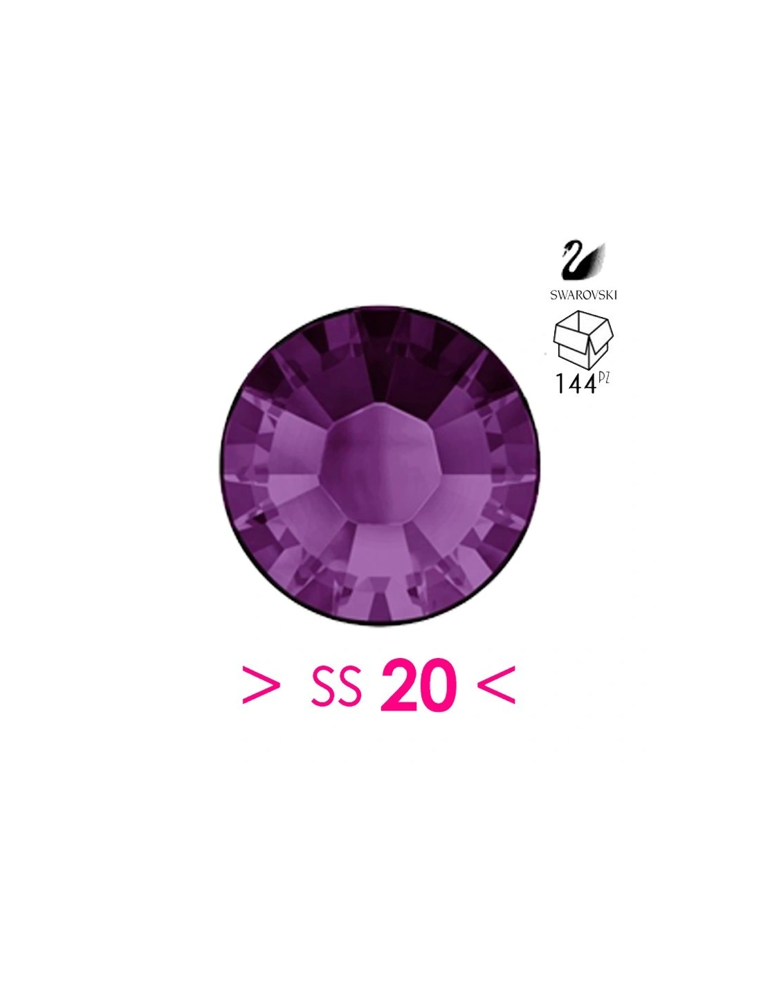 Rhinestones Swarovski XILION Rose ss 20 (mm 4,70) Amethyst - 144 pcs - Hotfix Strass