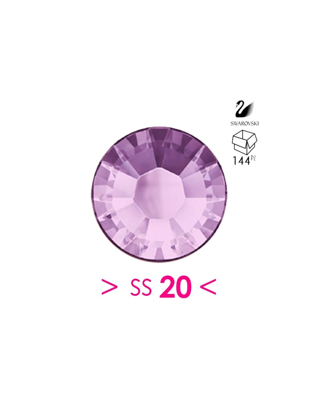 Strass Swarovski XILION Rose ss 20  Lt. Amethyst - 144PZ Rhinestones Hotfix