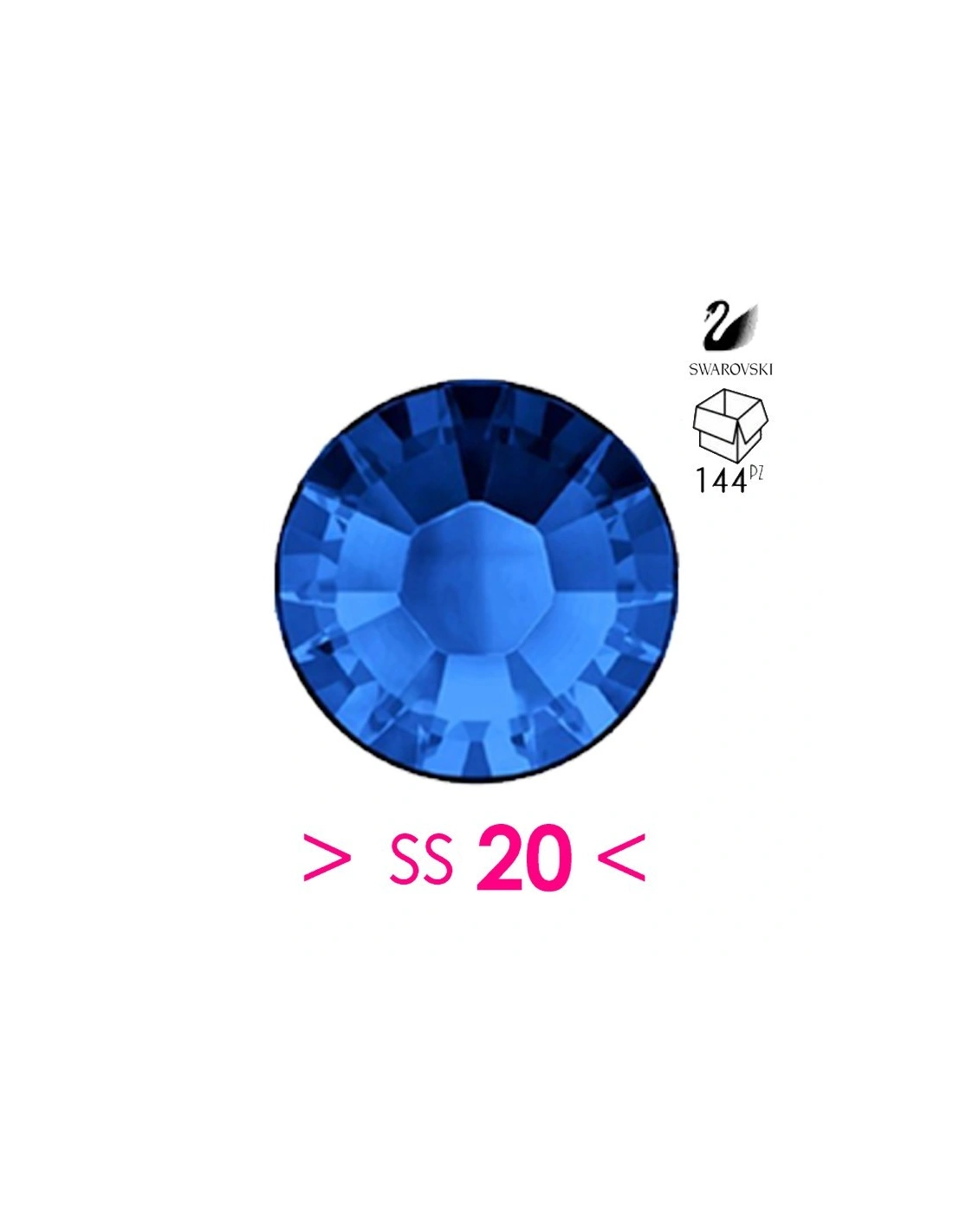 Rhinestones Swarovski XILION Rose ss 20  Sapphire -  144pcs - Hotfix Strass