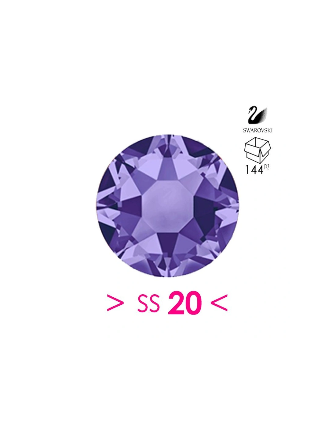Strass Swarovski XIRIUS Rose ss 20  Tanzanite - 144PZ Rhinestones Hotfix