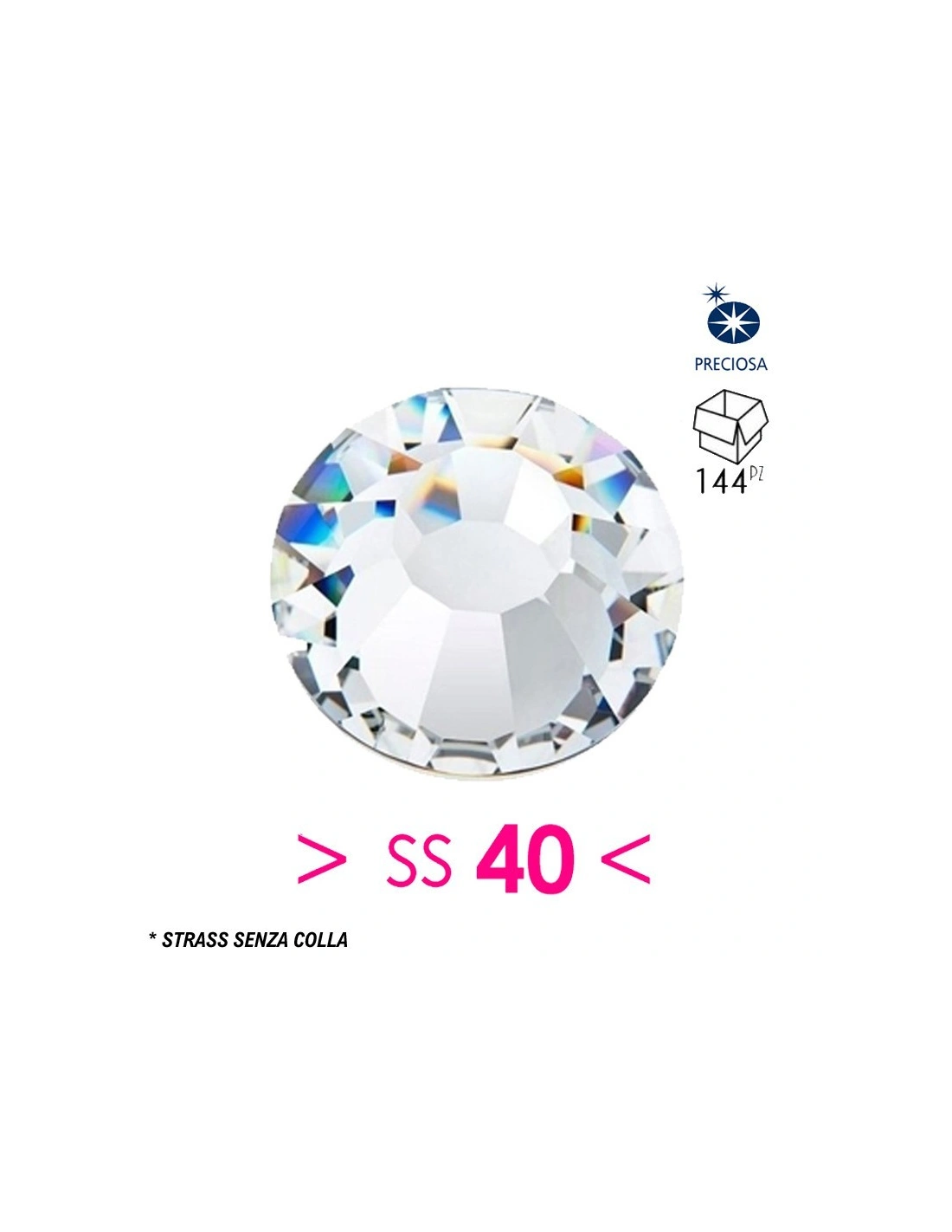 Strass Preciosa senza colla ss 40  Crystal - 144PZ