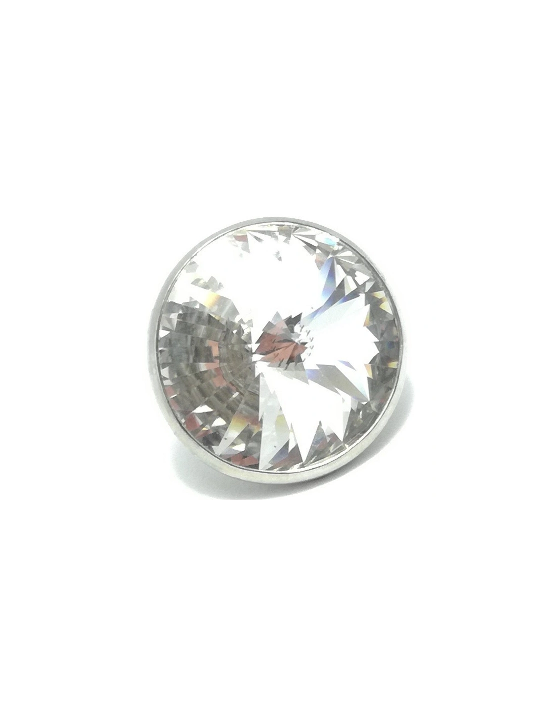 Button Rivolo setting mm 15 Crystal-Silver - 1 PC - Buttons