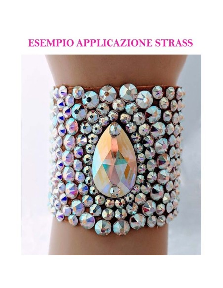 esempio applicazione Strass GT Crystal Termoadesivo ss 10  Crystal AB - 144PZ hotfix rhinestone