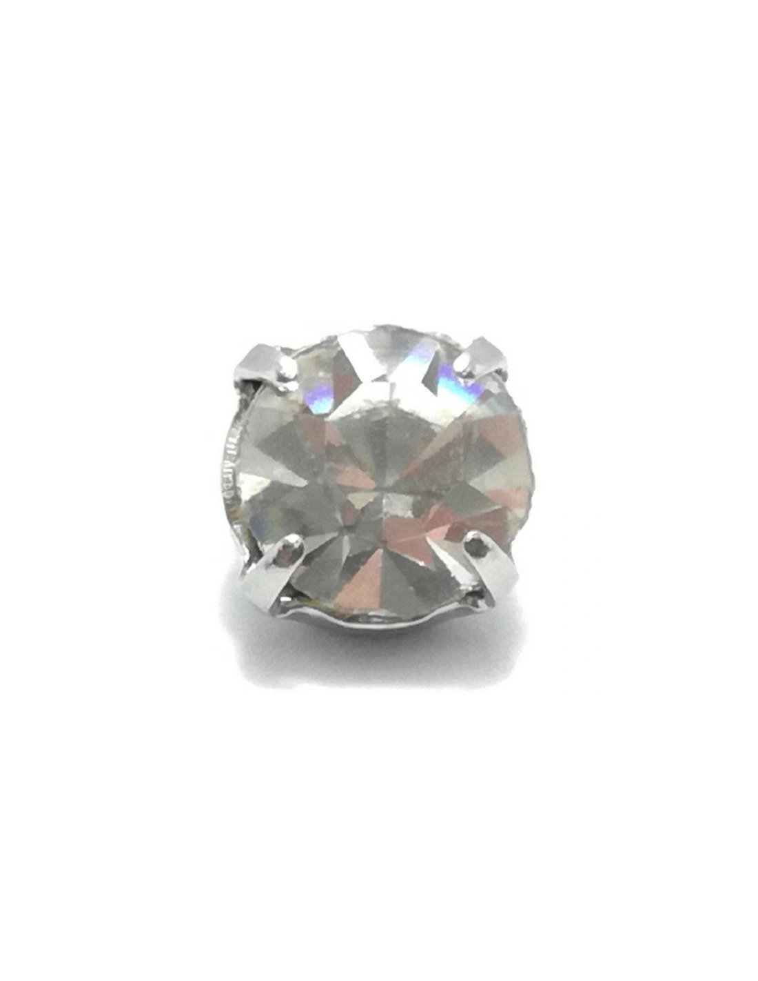 Bottone Strass Solitario mm 6 Crystal-Silver - 1PZ - Bottoni