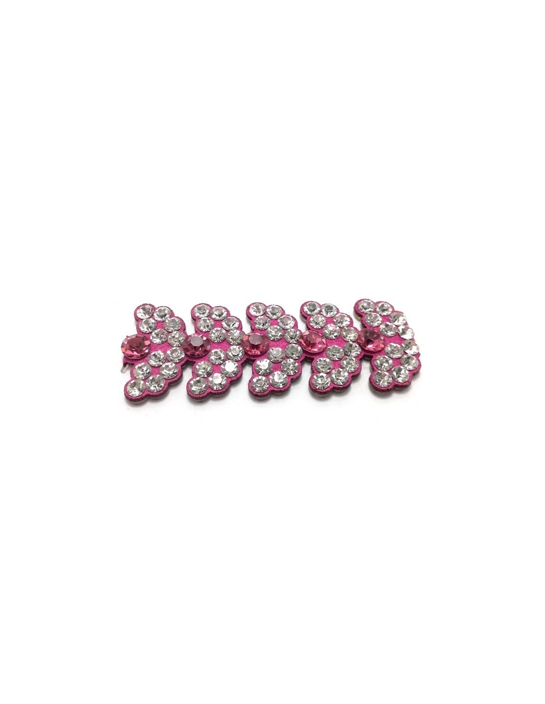 Bordura Strass Gioiello Termoadesiva cm. 2,0 Crystal/Fuchsia - 1MT - Catene strass
