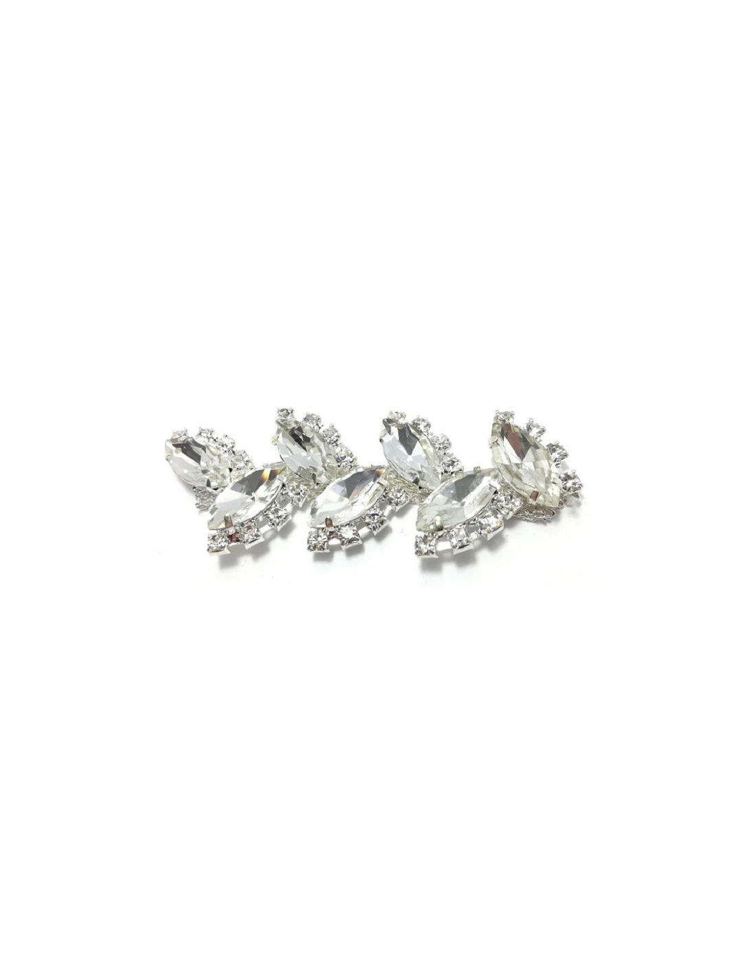 Catena Strass Gioiello cm 1,4  Crystal-Pietra-Silver - 1MT - Catene strass
