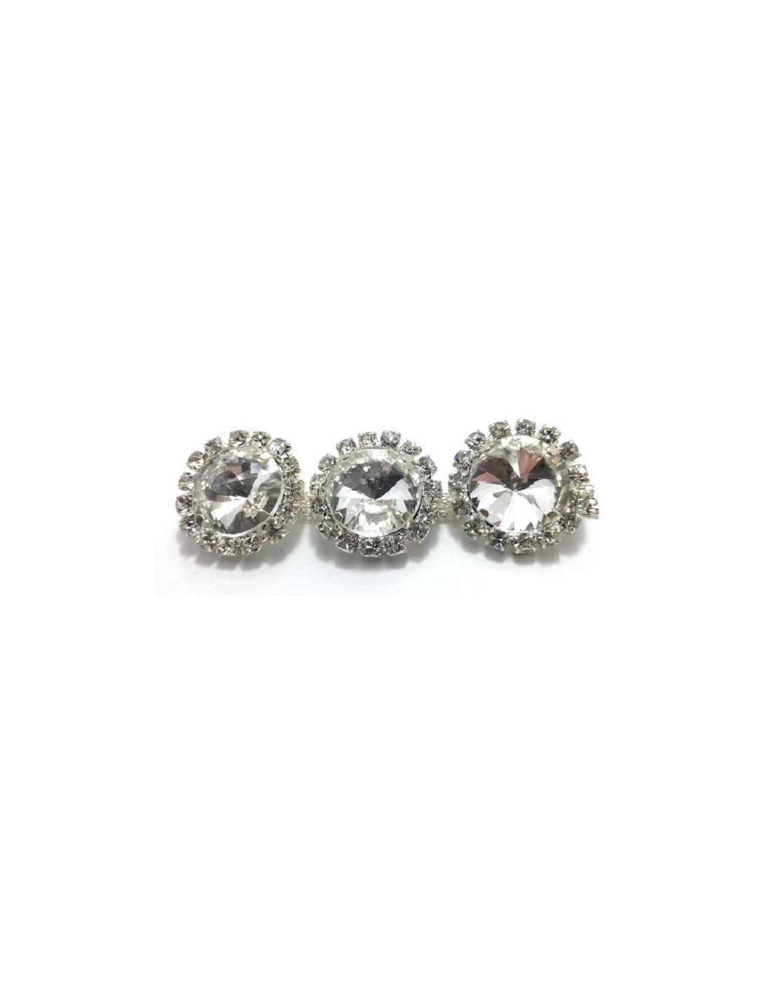 Jewel Rhinestones Chain cm 1,4 Crystal-Pietra1-Silver - 20 CM - Rhinestone chains