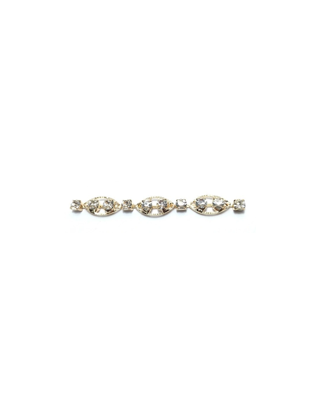 Catena Strass Gioiello cm 1,7 Crystal-Gold - 1MT - Catene strass