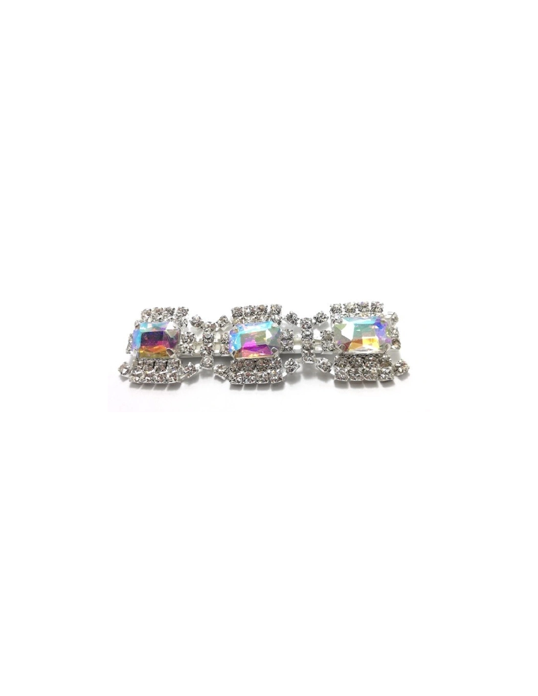 Catena Strass Gioiello cm 2,3  Crystal AB-Silver - 1MT - Catene strass