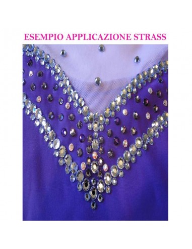 esempio applicazione Rhinestones Strass GT Crystal Termoadesivo Hotfix ss 16 Tanzanite - 144PZ esempio applicazione Rhinestones Strass GT Crystal Termoadesivo Hotfix ss 16 Tanzanite - 144PZ