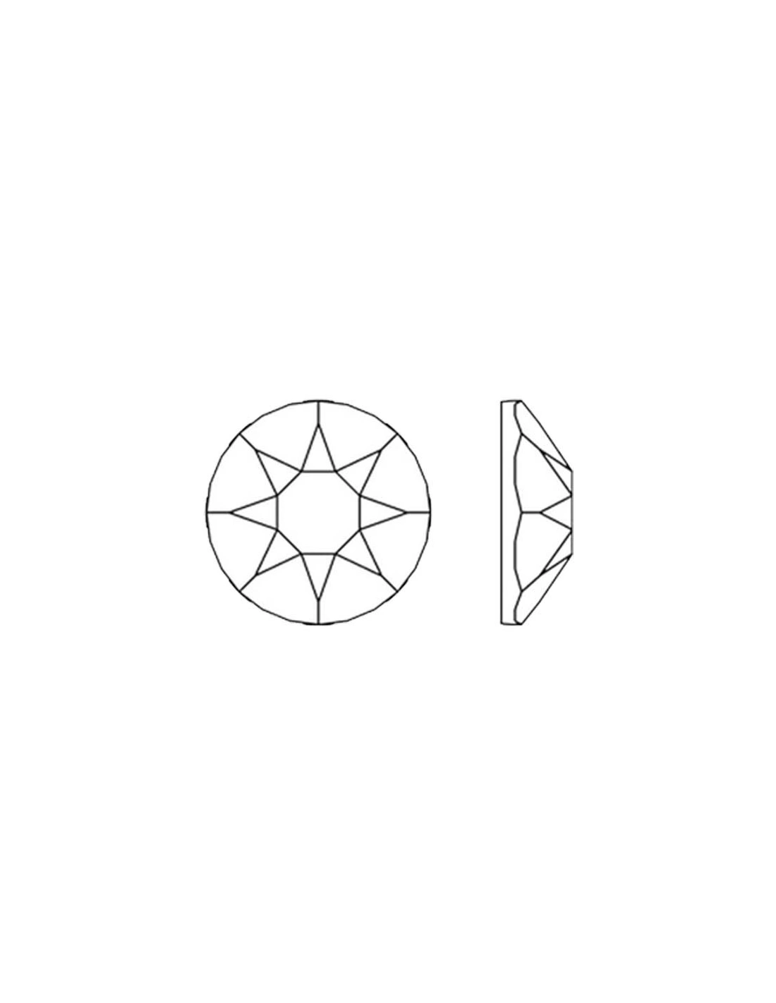 diagramma Strass Rhinestones Swarovski XIRIUS Rose ss 16  Hematite Hotfix Termoadesivo- 144PZ