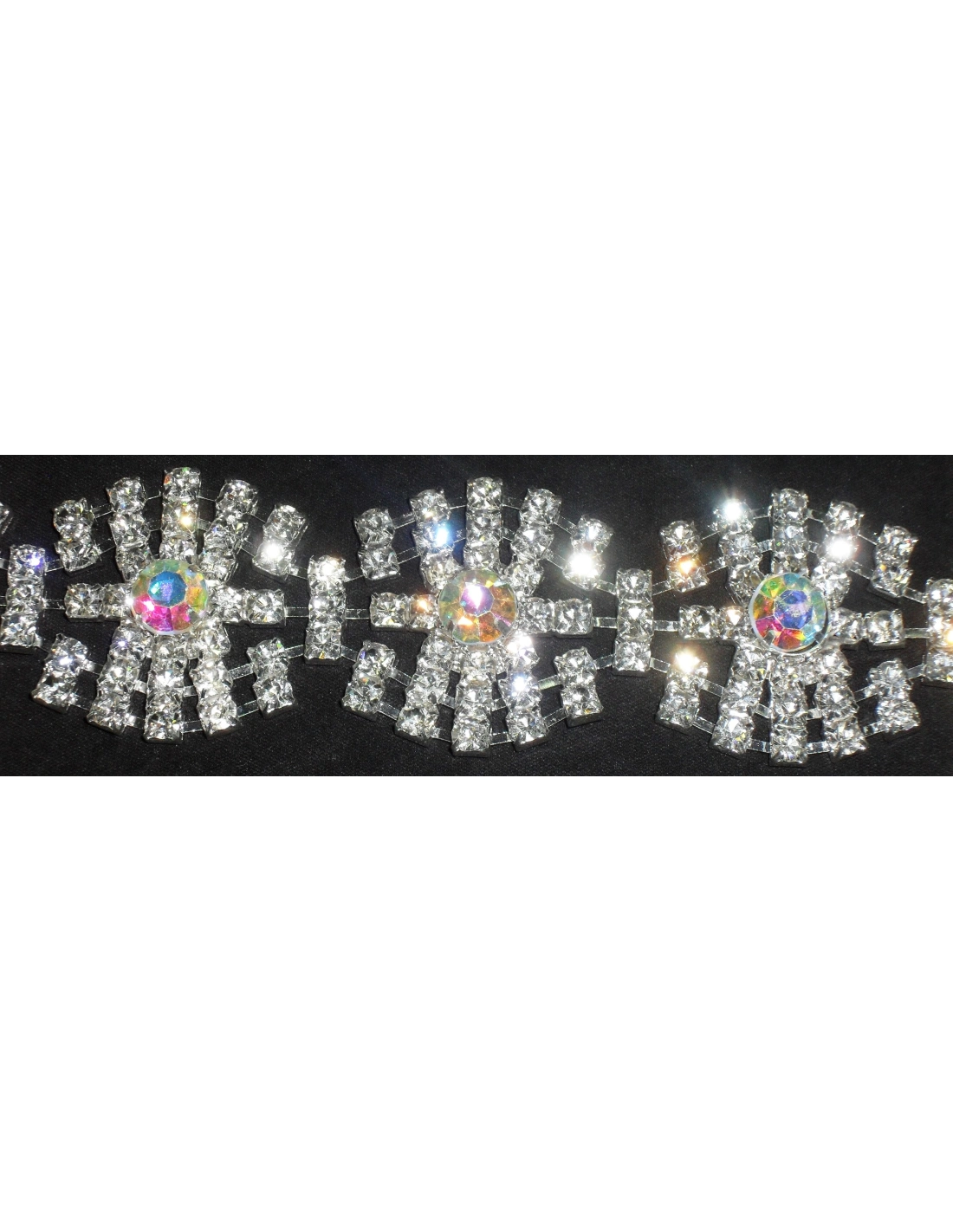 Jewel Strass Chain cm 3,5 Crystal AB-Silver - 1MT - Rhinestone chains