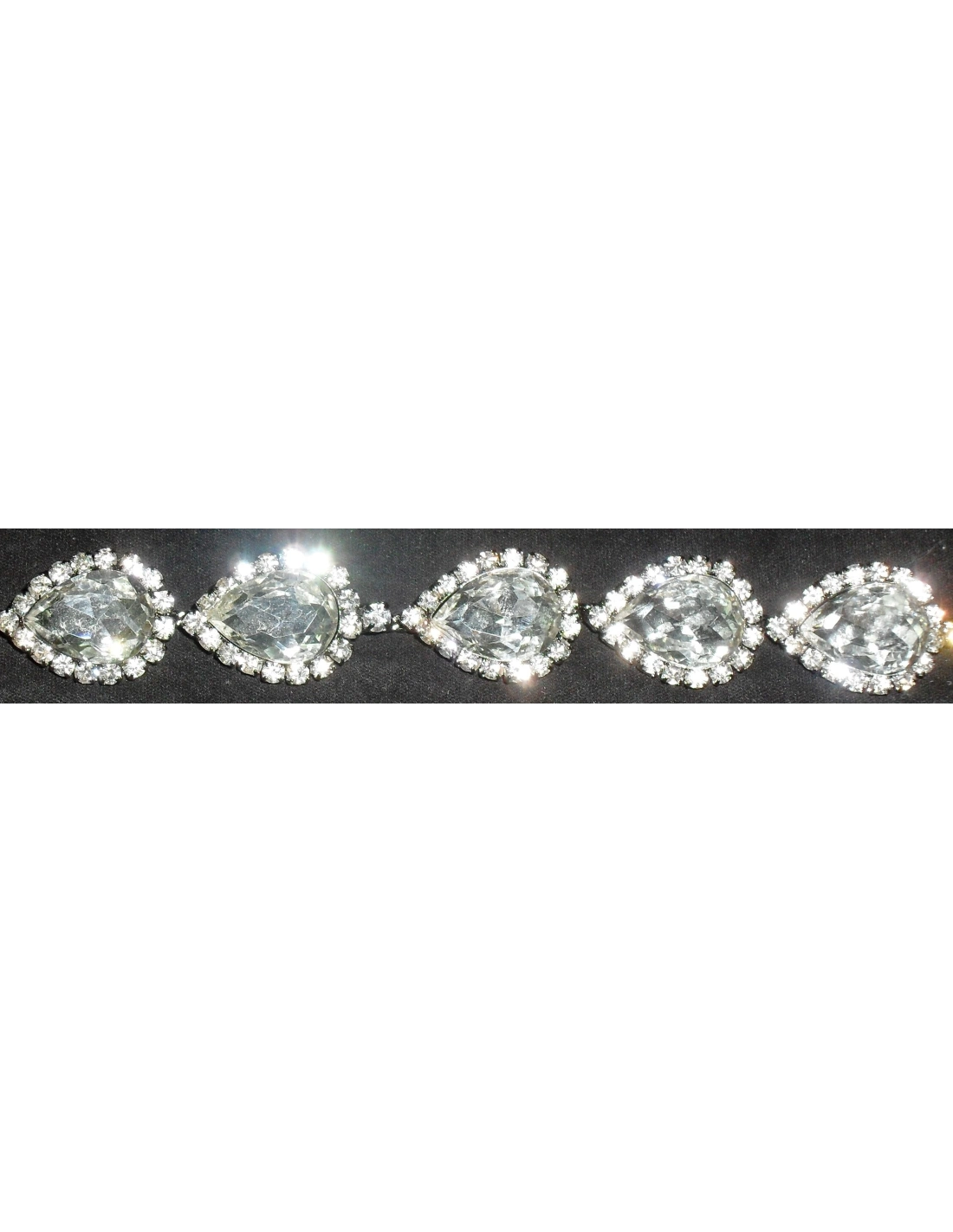 Cristal Strass Chain-Stone-Silver - 1 MT - Rhinestone chains