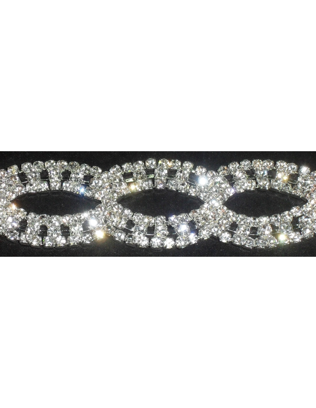 Catena Strass Gioiello cm 2,5 Crystal-Silver - 1MT - Catene strass