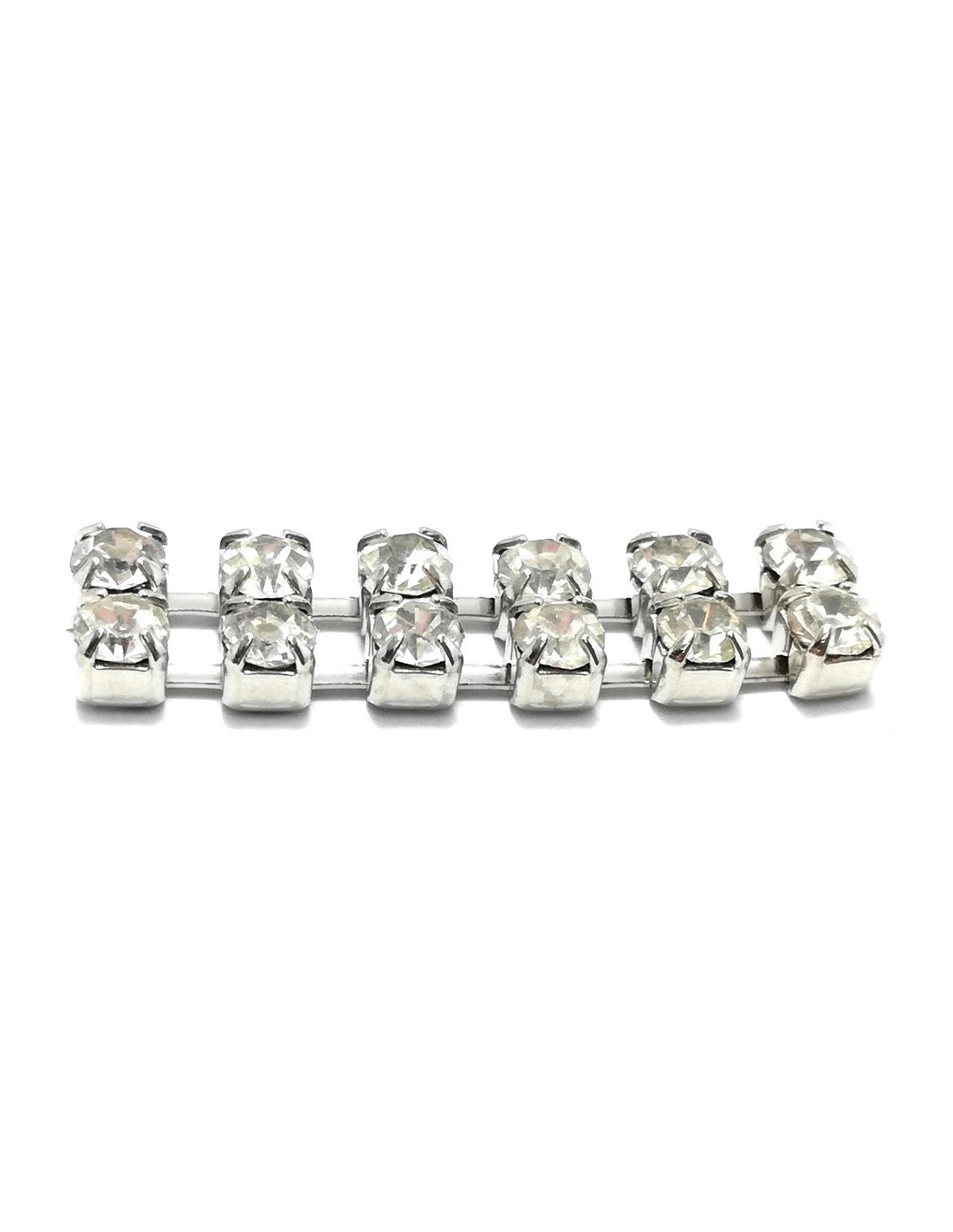 Rhinestones  chain ss 12 with 2 wires Crystal-Nickel - 20 CM - Rhinestone chains
