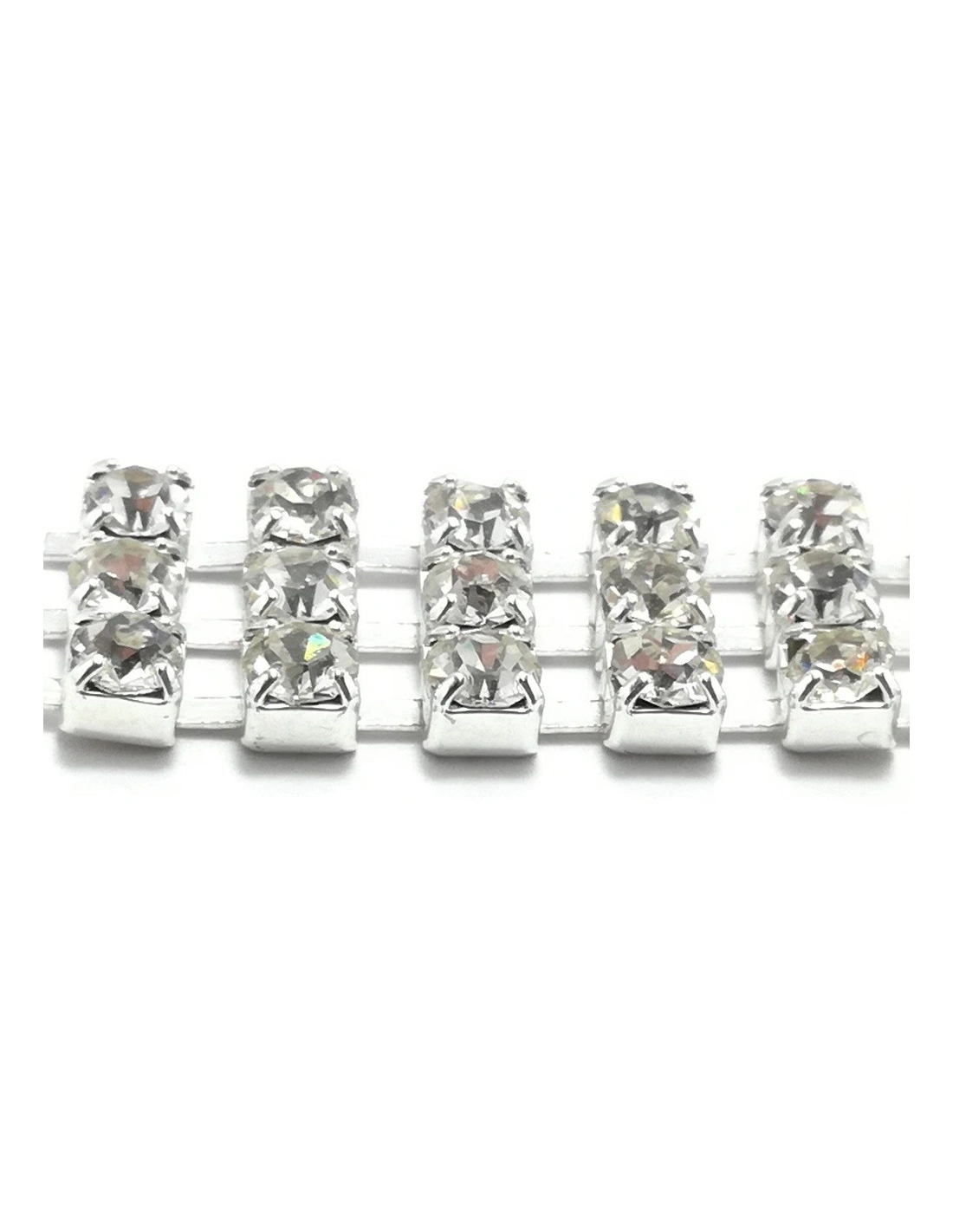 Strass chain ss 12 with 3 wires Crystal -Silver - 20 CM - Rhinestone chains