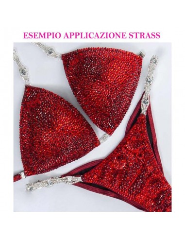 esempio applicazione Strass GT Crystal Termoadesivo ss 30 Light Siam - 144PZ Rhinestones Hotfix