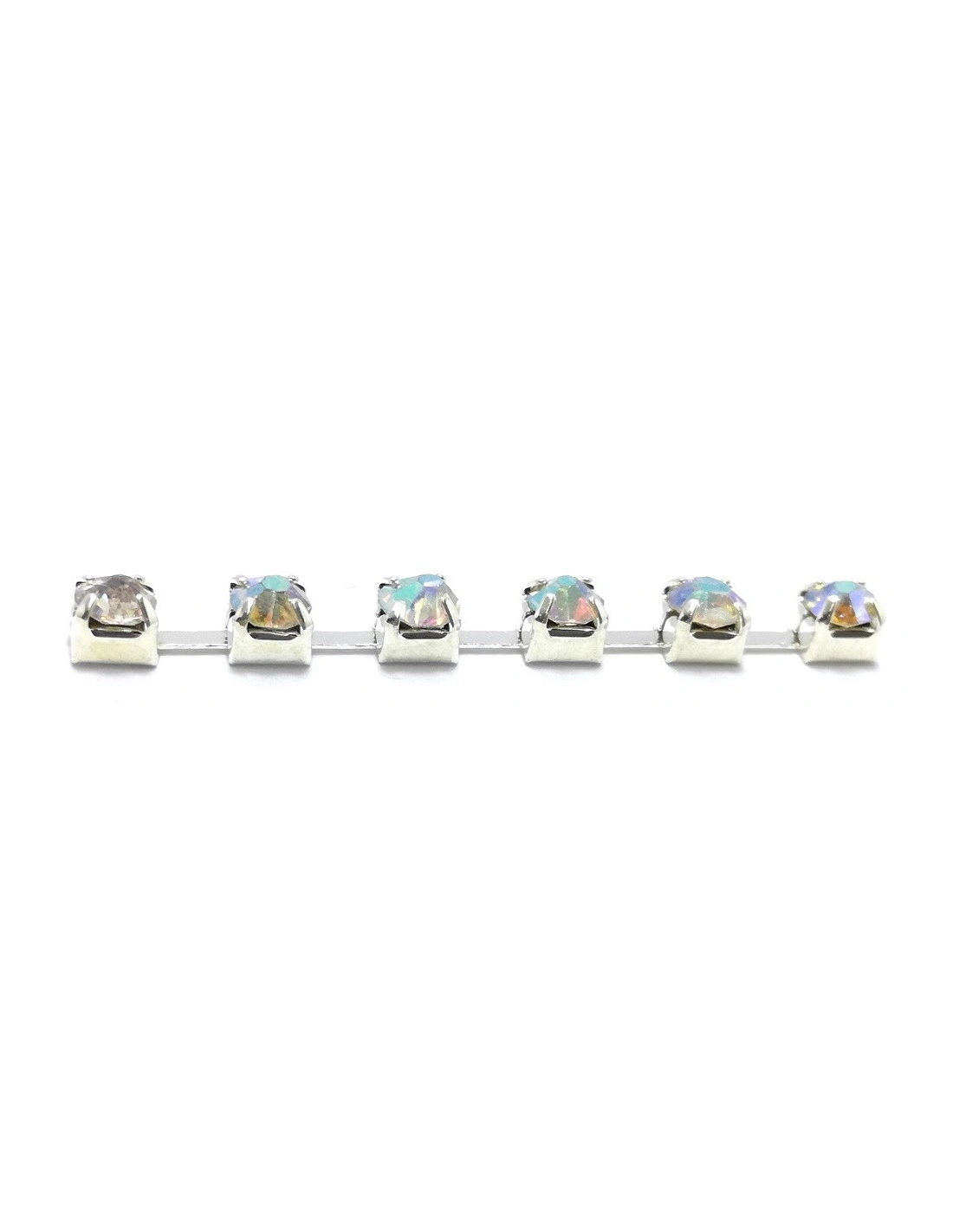 Distant Strass Chain ss 12 Crystal AB-Silver - 1MT - Rhinestone chains