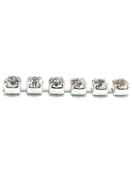 Catena Strass ss 12  Crystal-Silver - 1MT Catena Strass ss 12  Crystal-Silver - 1MT