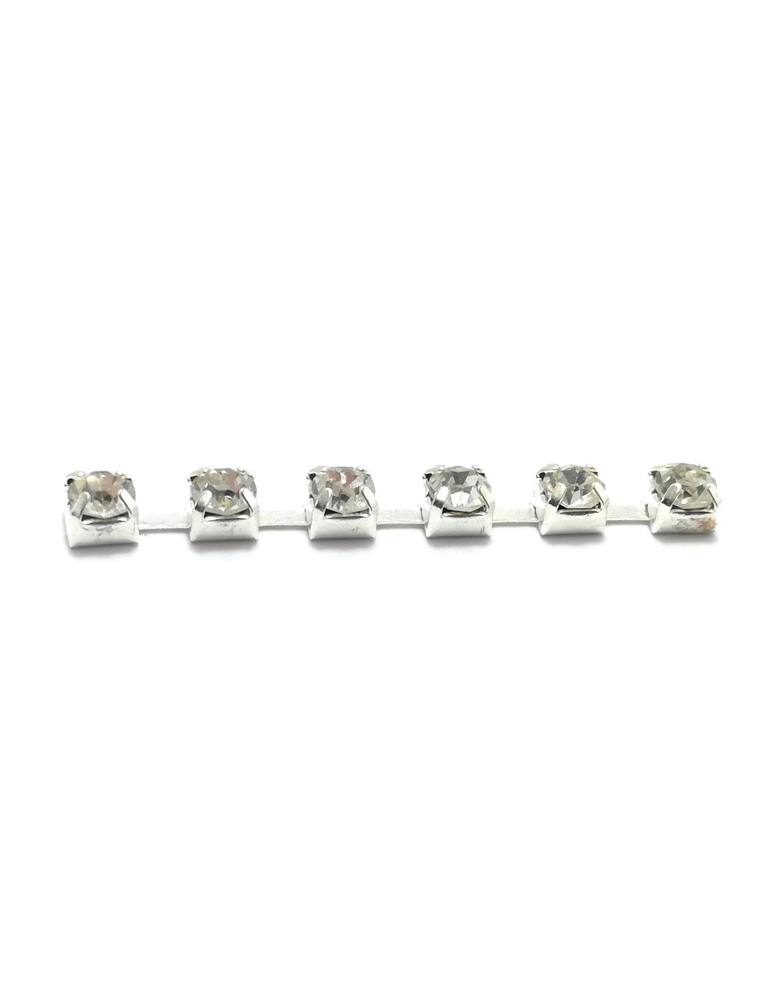 Chain Strass Spaced ss 12 (3.20 mm) Crystal-Silver - 1MT - Outlet-offers