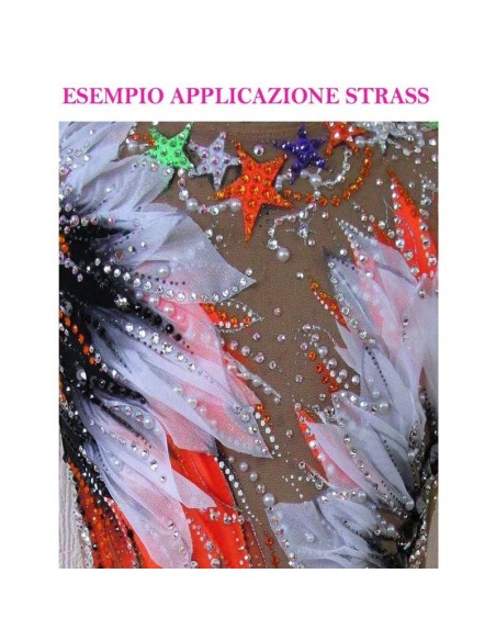 esempio applicazione Strass GT Crystal Termoadesivo ss 30 Light Peach - 144PZ Rhinestones