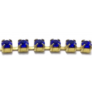 Catena Strass ss 12  Sapphire-Bronzo - 1MT 2