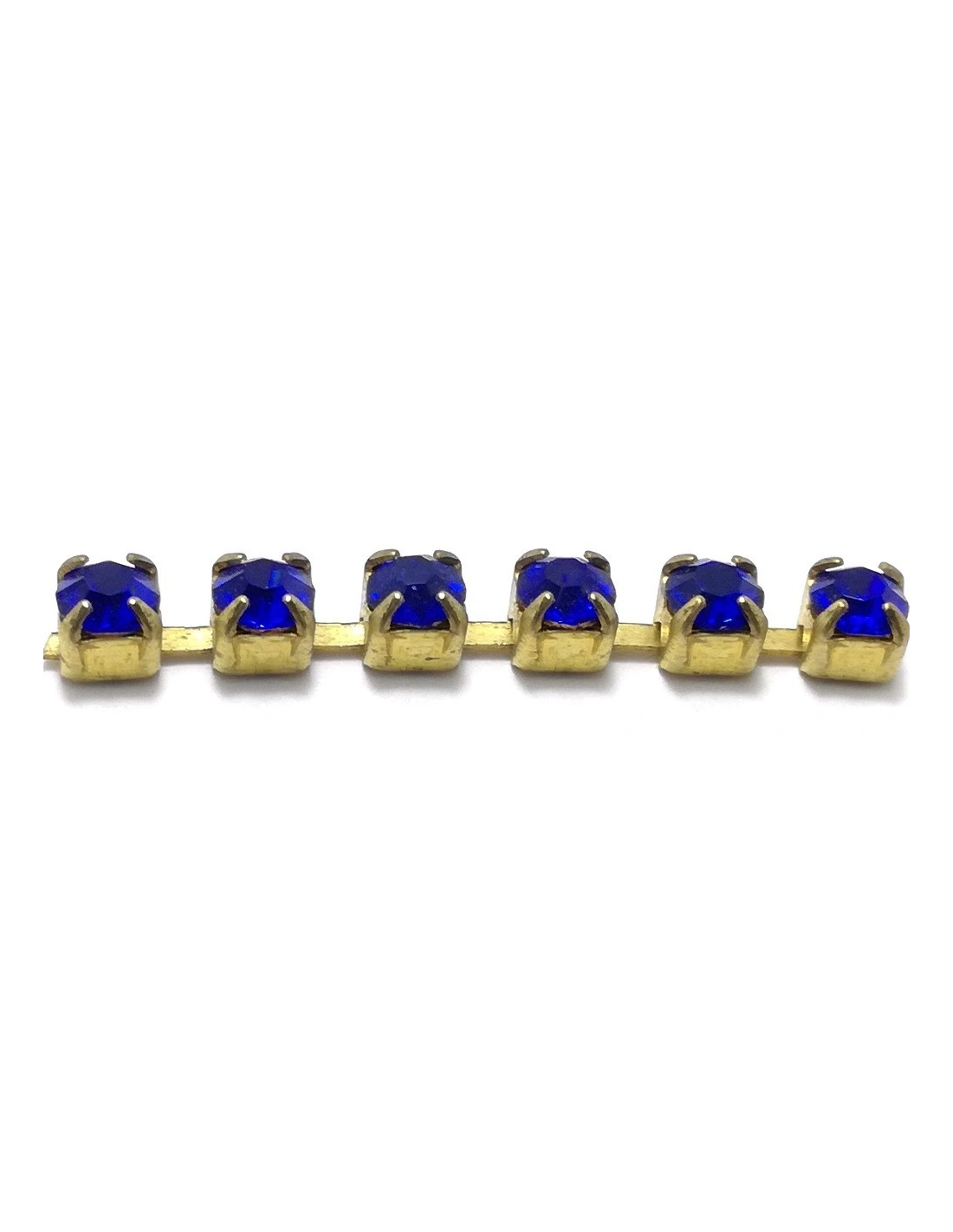 Catena Strass ss 12  Sapphire-Bronzo - 1MT