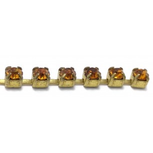 Catena Strass ss 12 Topaz-Bronzo - 1MT 2