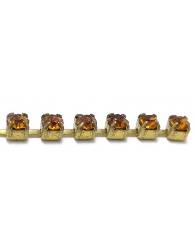 Catena Strass ss 12 Topaz-Bronzo - 1MT Catena Strass ss 12 Topaz-Bronzo - 1MT