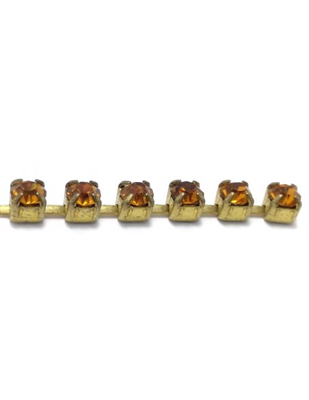 Catena Strass ss 12 Topaz-Bronzo - 1MT Catena Strass ss 12 Topaz-Bronzo - 1MT