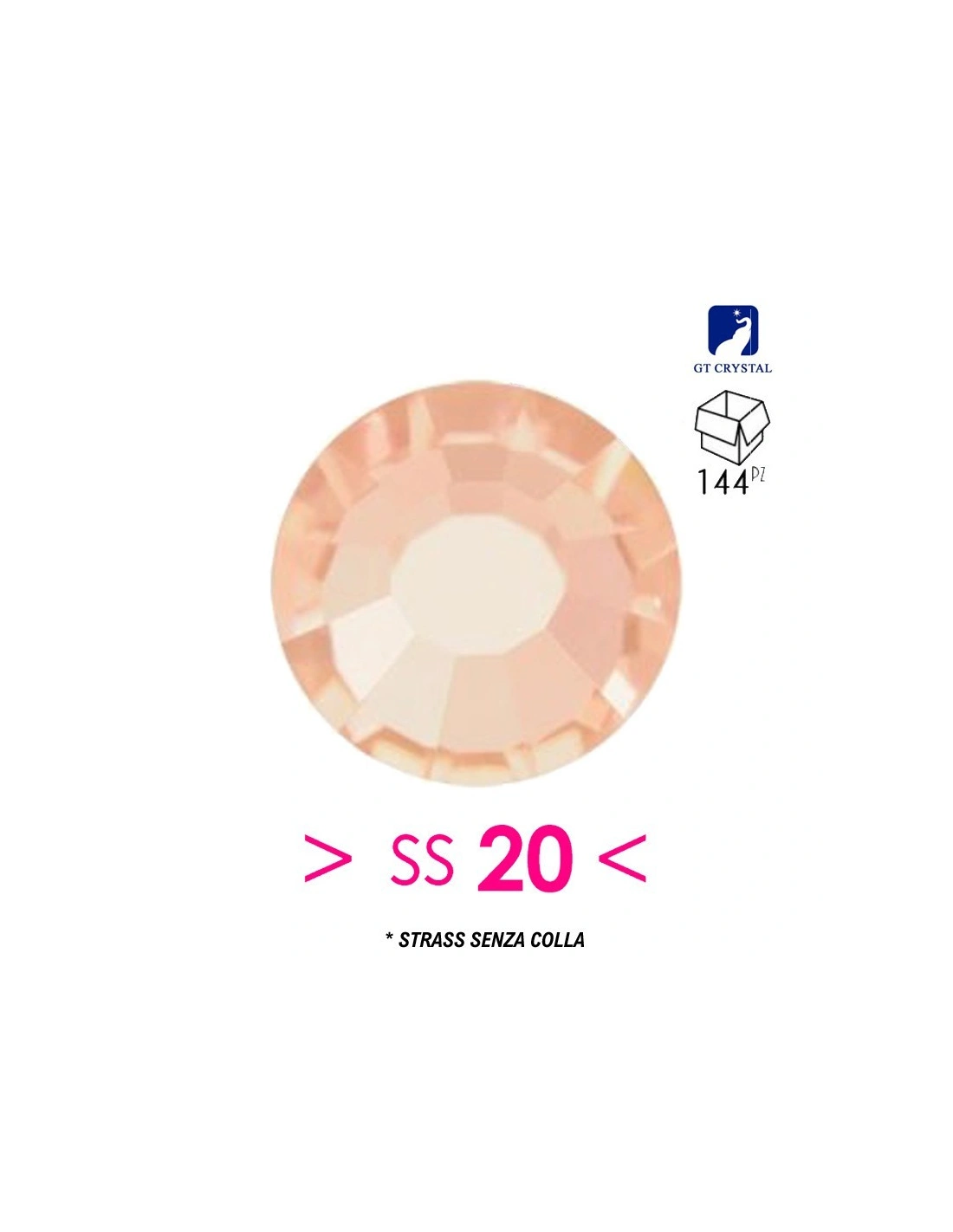 Strass GT Crystal senza colla ss 20 Lt. Peach - 144PZ