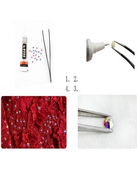 Strass GT Crystal without glue ss 20 Lt. Siam - 144PCS - Rhinestones without glue