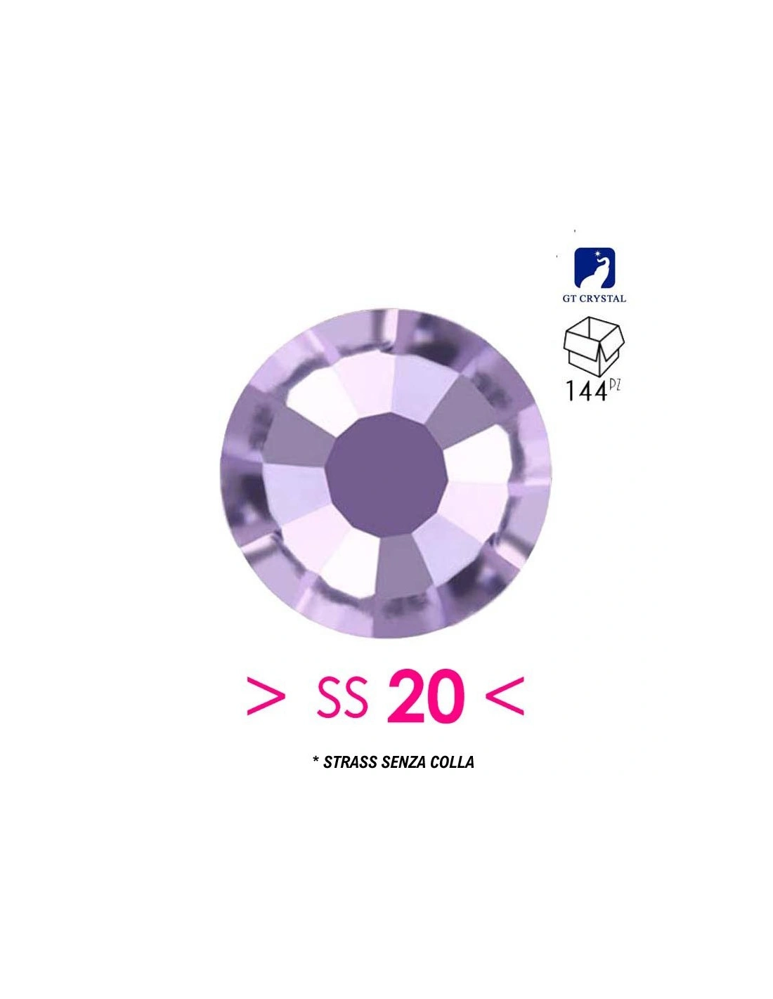 Strass GT Crystal without glue ss 20  Violet - 144 PCS - Rhinestones without glue