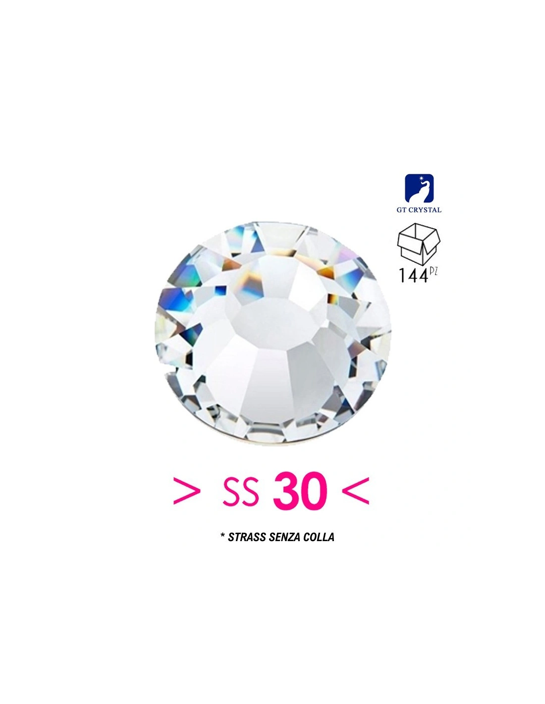 Strass GT Crystal without glue ss 30  Crystal - 144 PCS - Rhinestones without glue