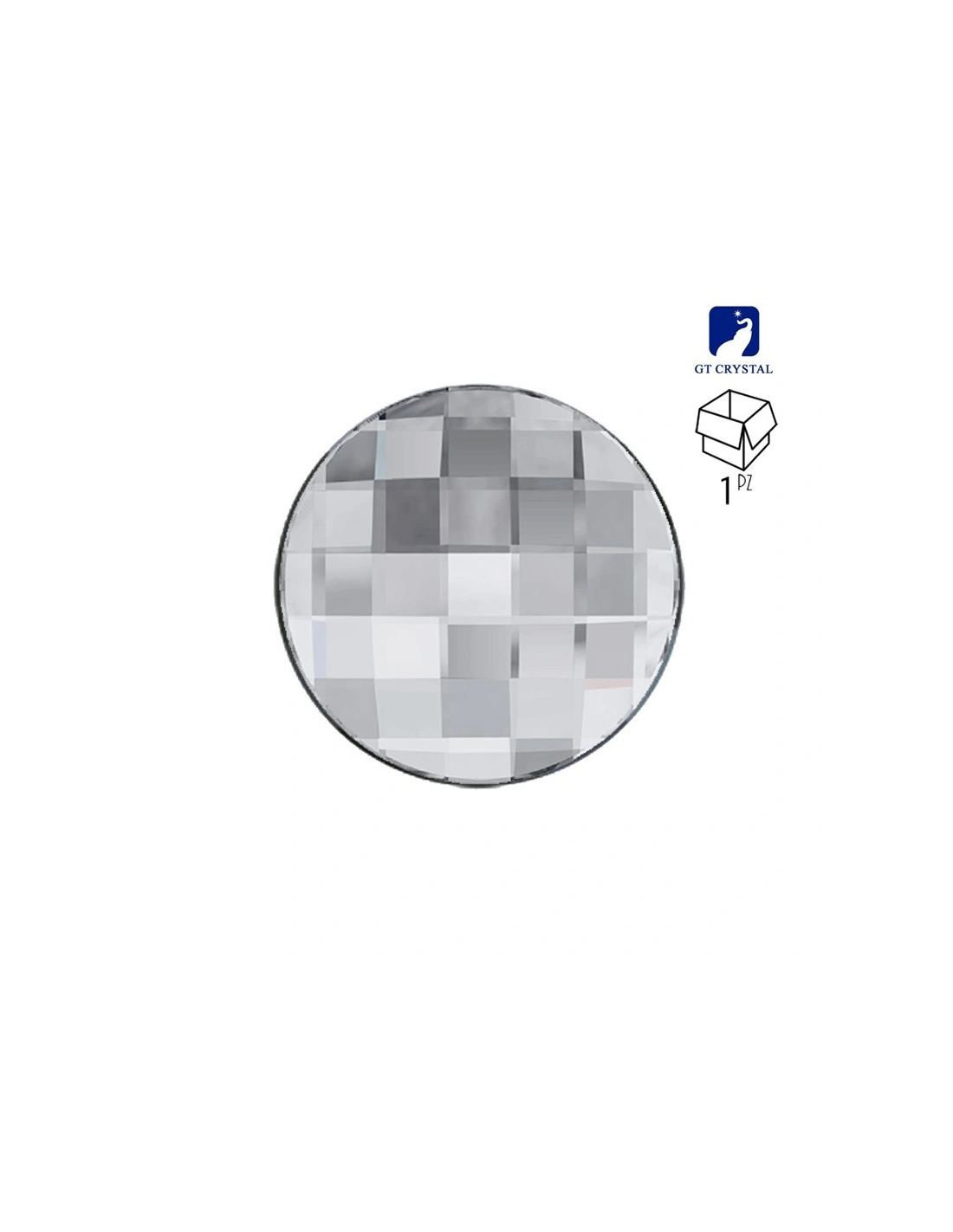 Round Stone Chessboard Circle Flat back mm 12 Crystal - PC - round (crystal stones)