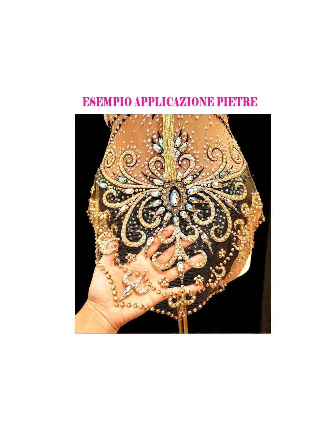 esempio applicazione Pietra Cosmic Swarovski mm 20x16 Crystal Golden Shadow - 1PZ