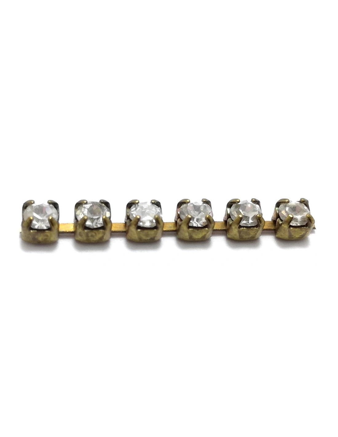 Catena Strass ss 6,5  Crystal-Bronzo - 1MT - Catene strass