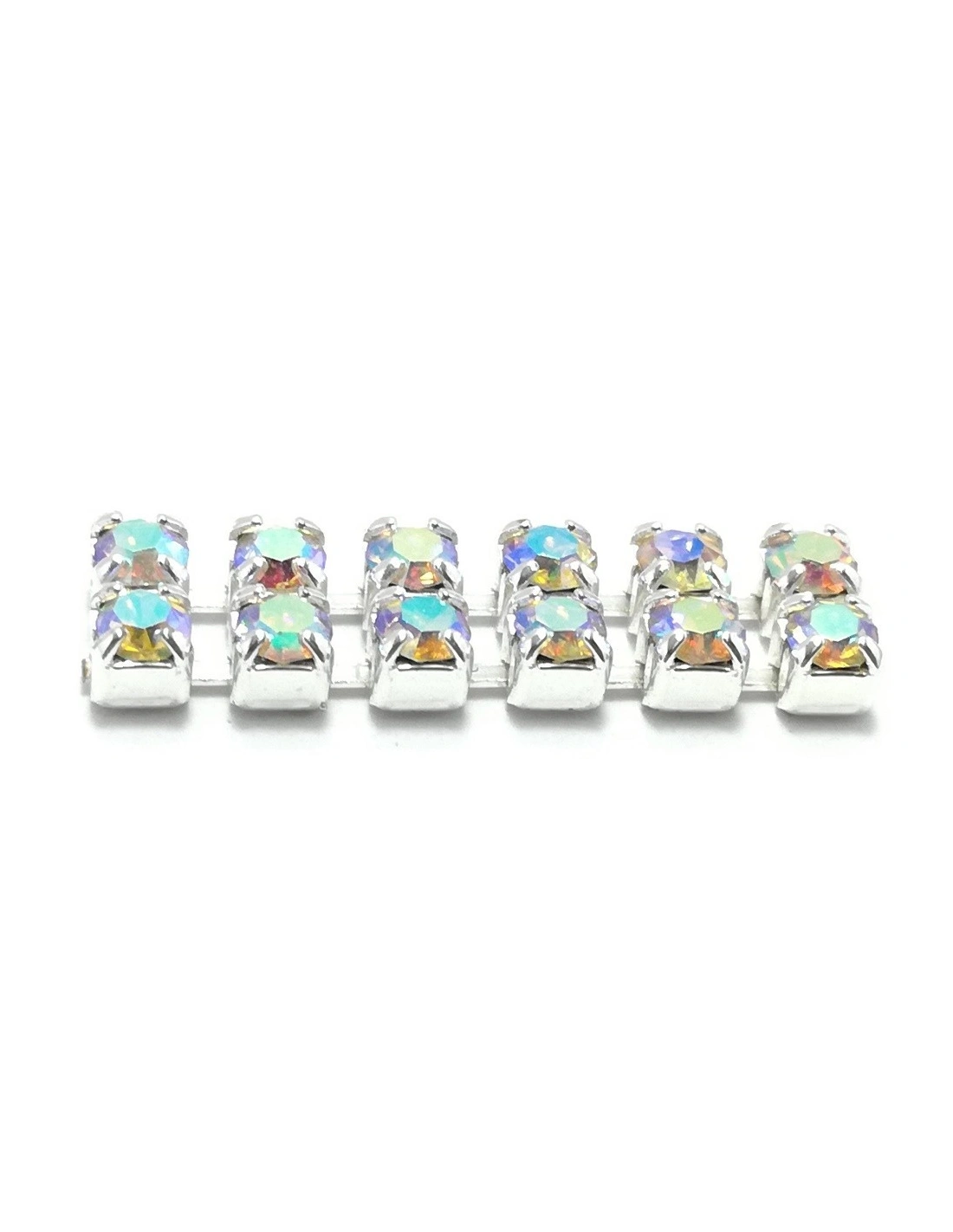 Rhinestones chain ss 8.5 2 WIRE Crystal AB-Silver - 20 CM - Rhinestone chains