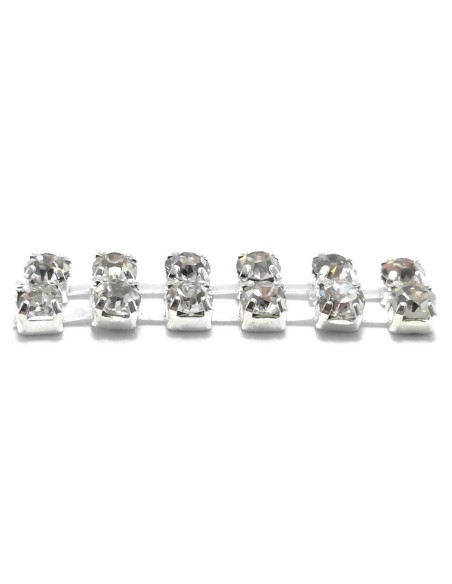 Distant Rhinestones Chain  ss 8.5 2 WIRES Crystal-Silver - 20 CM - Rhinestone chains