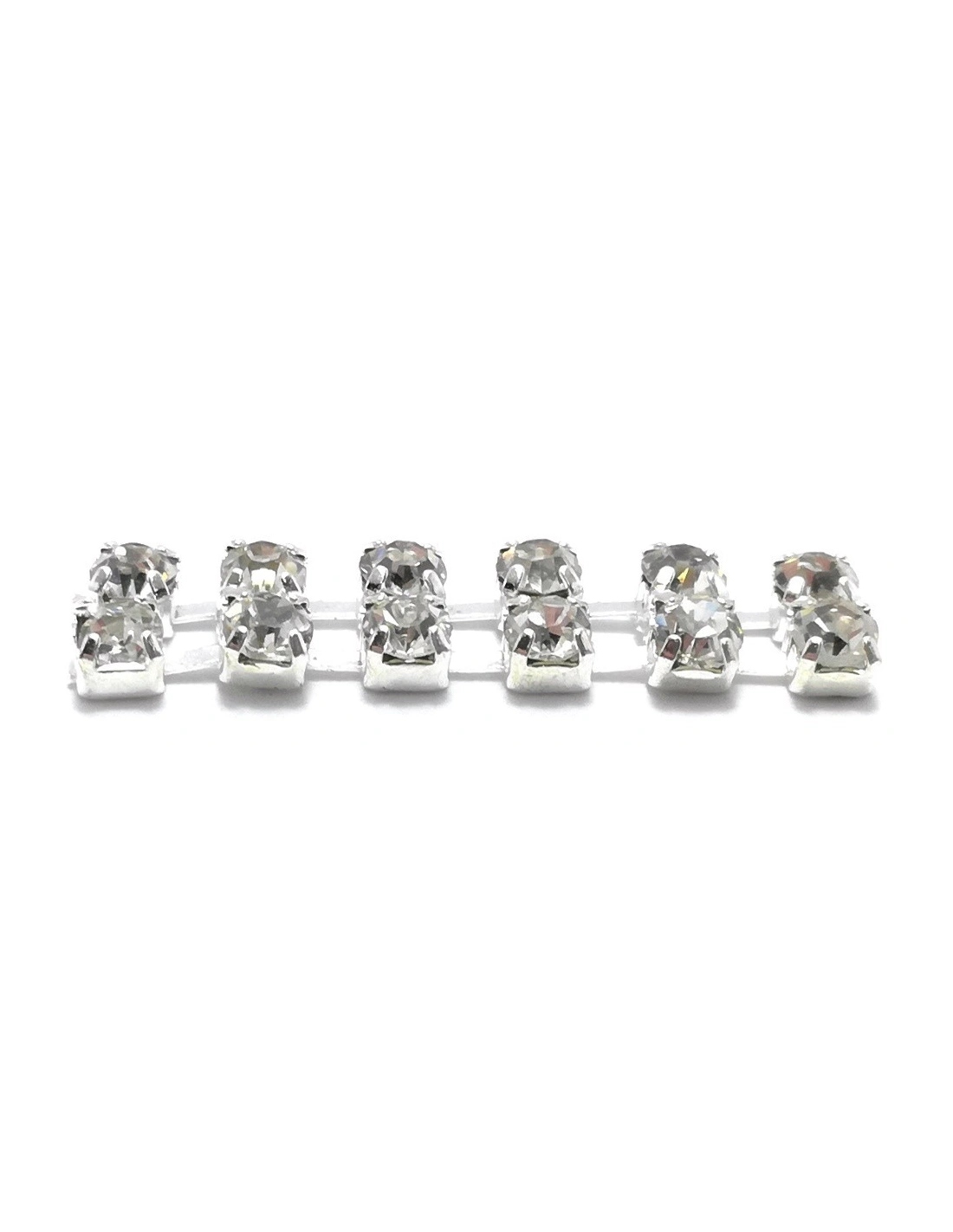 Distant Rhinestones Chain  ss 8.5 2 WIRES Crystal-Silver - 20 CM - Rhinestone chains
